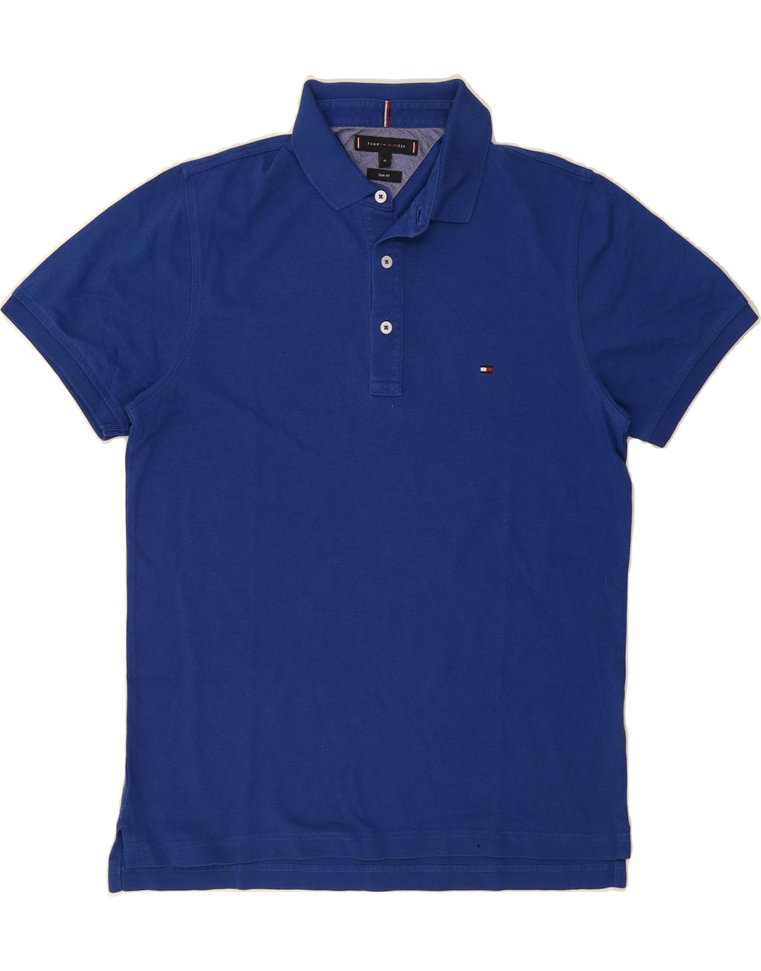 TOMMY HILFIGER Polo da uomo slim fit in cotone blu medio