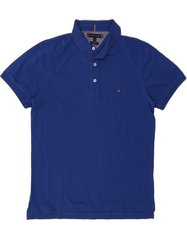 TOMMY HILFIGER Polo da uomo slim fit in cotone blu medio