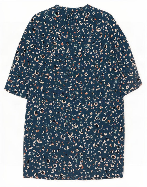Abito a trapezio da donna Marks & Spencer UK 12 blu medio stampa animalier