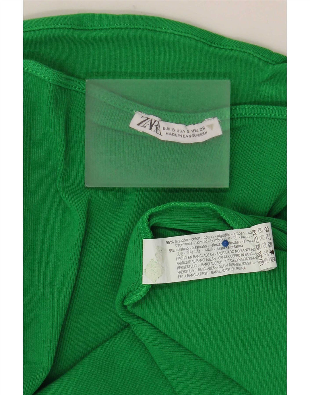 Abito senza spalline da donna Zara UK 8 piccolo in cotone verde