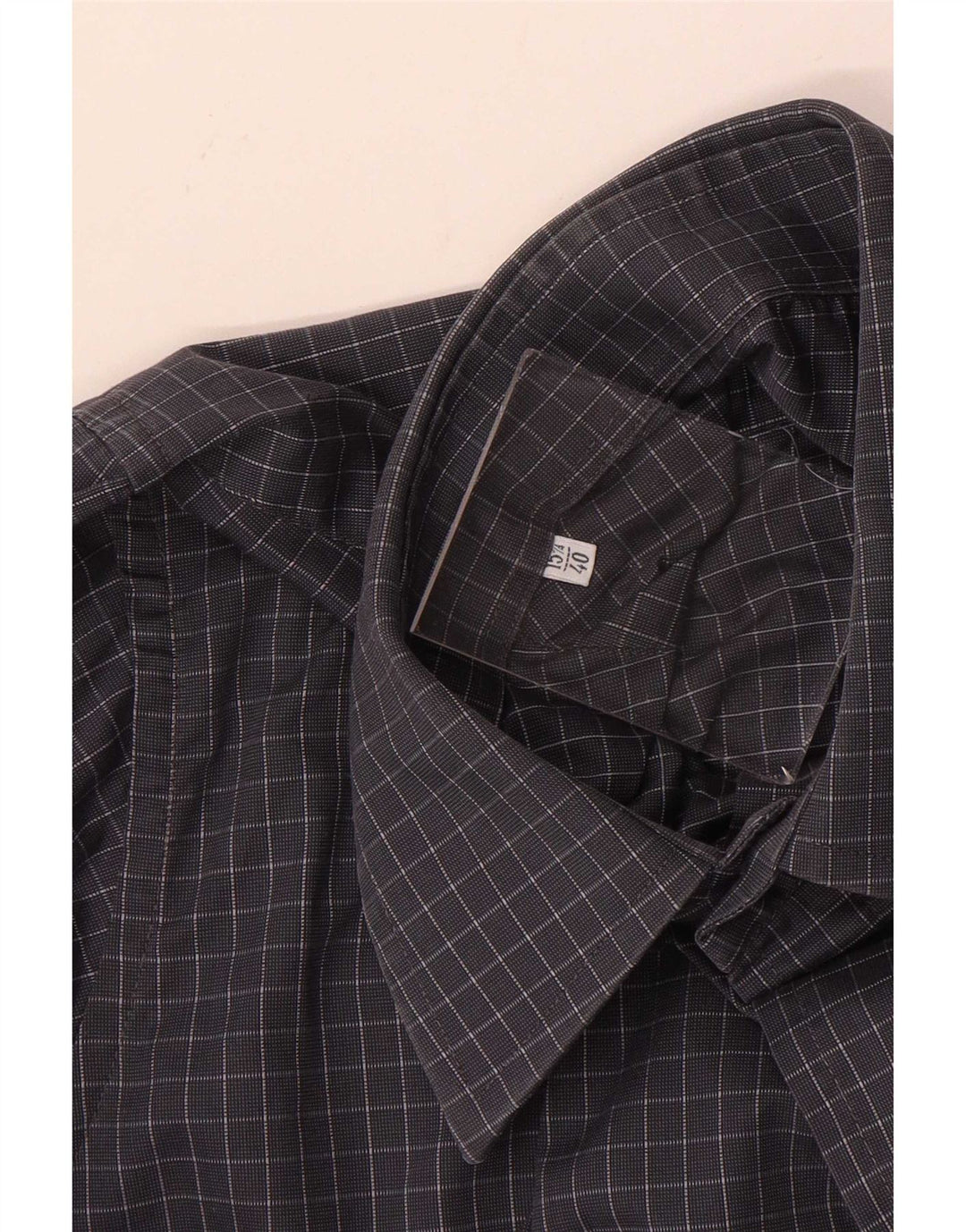Camicia da uomo Yves Saint Laurent taglia 40 15 3/4 percalle grigio medio