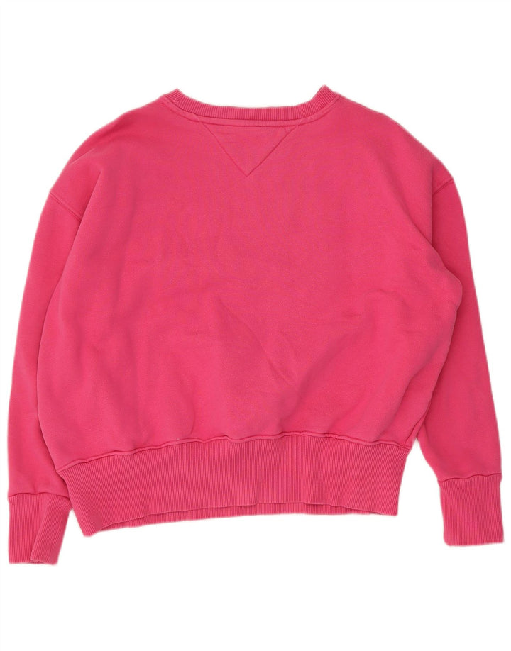 Felpa oversize con grafica da donna Tommy Hilfiger Maglione UK 10 Small Rosa