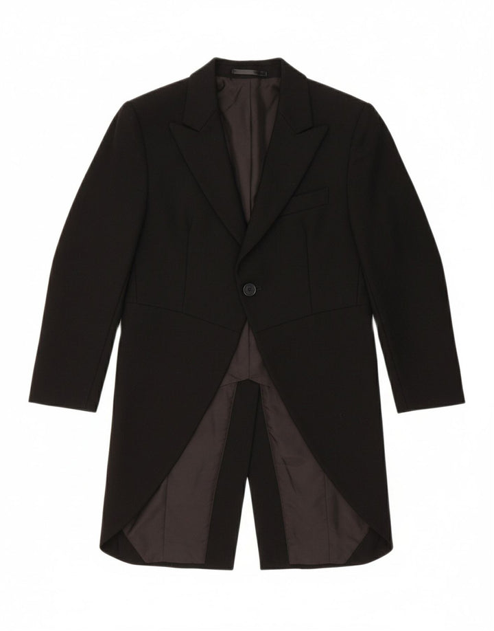 TORRE Boys Tailcoat Blazer Jacket 9-10 Years Black Wool
