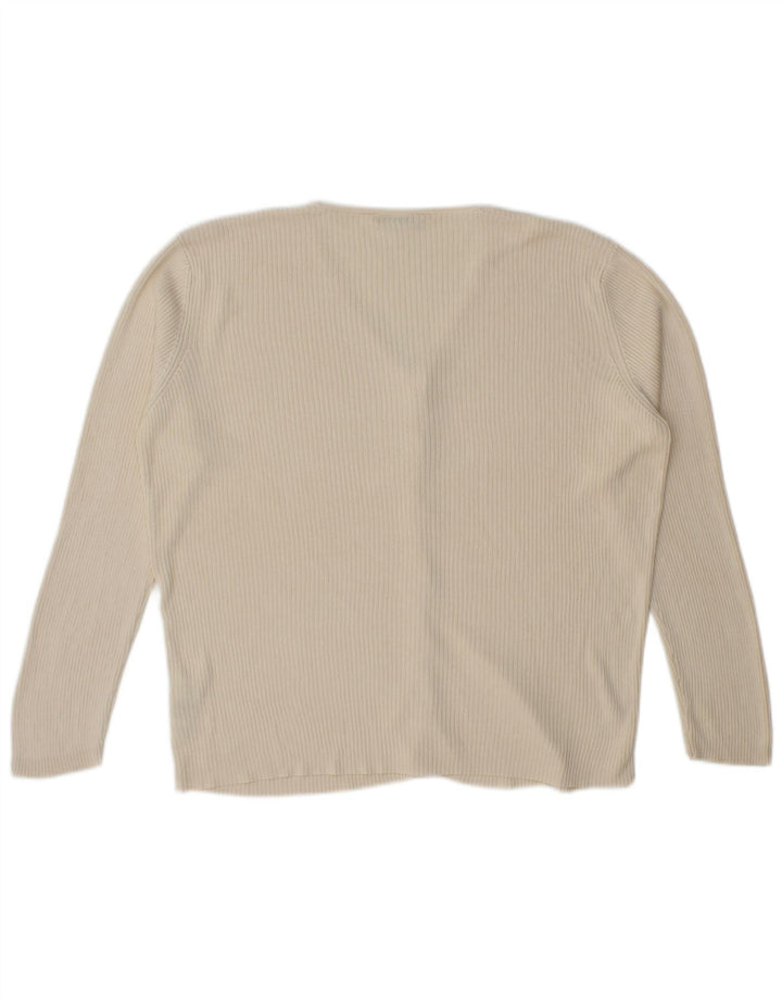 Maglione oversize da donna Marks & Spencer UK 18 XL seta bianco sporco