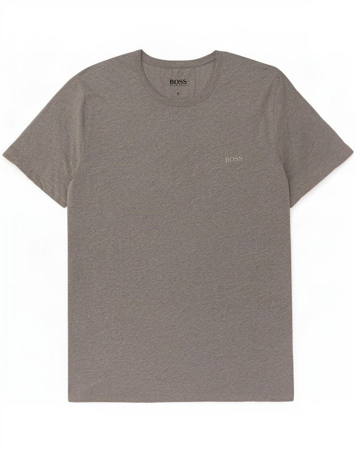 T-shirt da uomo Hugo Boss Top in cotone grigio medio