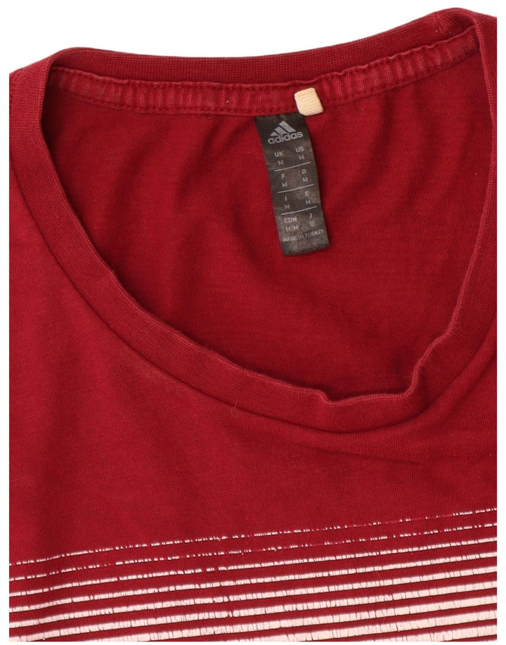 T-shirt grafica da uomo Adidas Top in cotone rosso medio