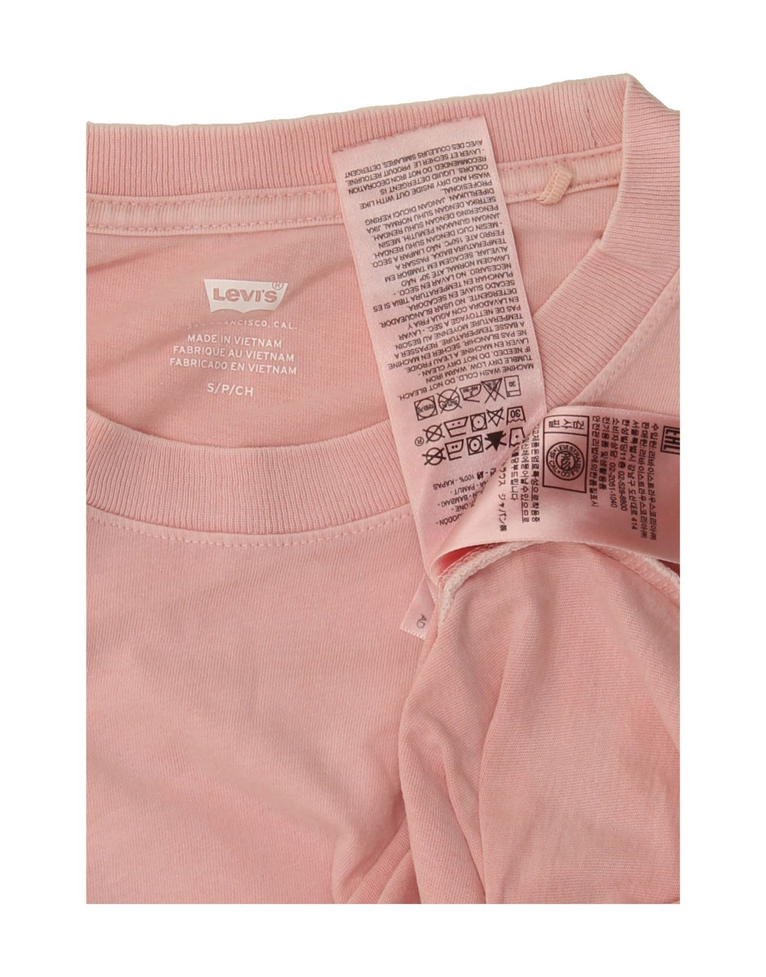 LEVI'S Womens Oversized T-Shirt Top UK 10 Small Pink Cotton Vintage Levi's and Second-Hand Levi's from Messina Hembry 