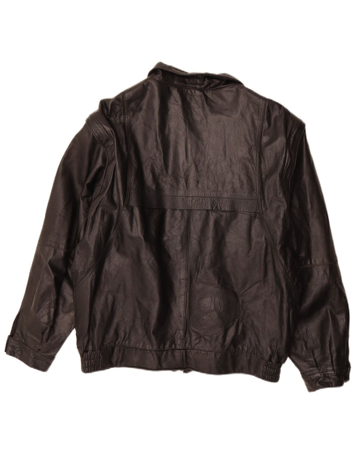 Giacca in pelle da uomo VINTAGE UK 40 grande in pelle nera