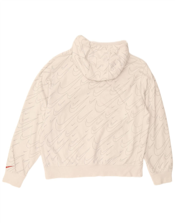 Felpa con cappuccio grafica Nike da uomo in cotone bianco sporco medio