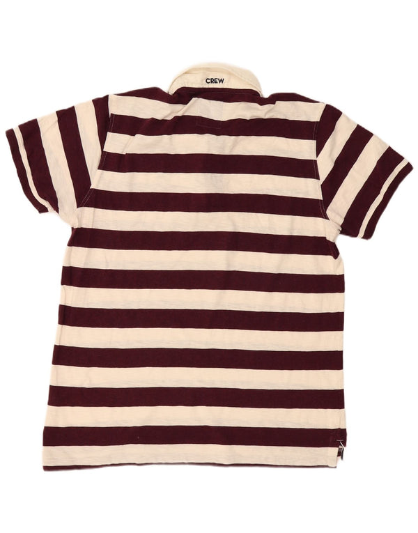 CREW CLOTHING Polo da uomo XL in cotone a righe bordeaux