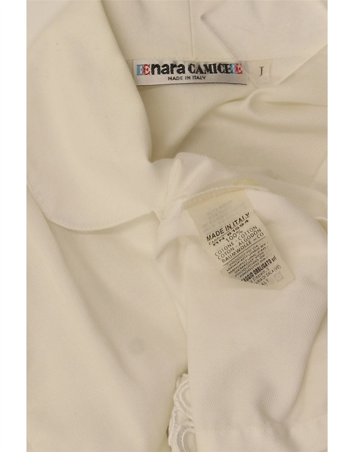 Naracamicee Camicia a maniche corte da donna Camicetta UK 12 Cotone bianco medio