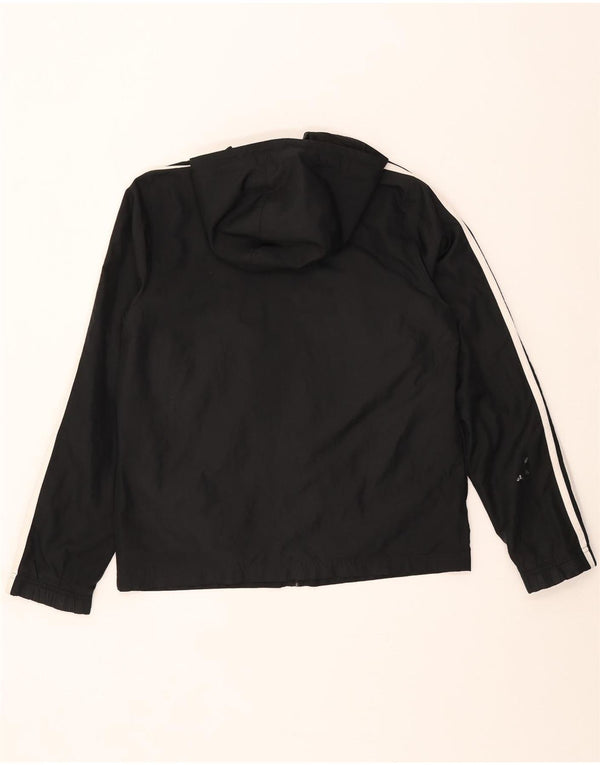 Giacca da ginnastica con cappuccio da donna Adidas UK 14 grande poliestere nero