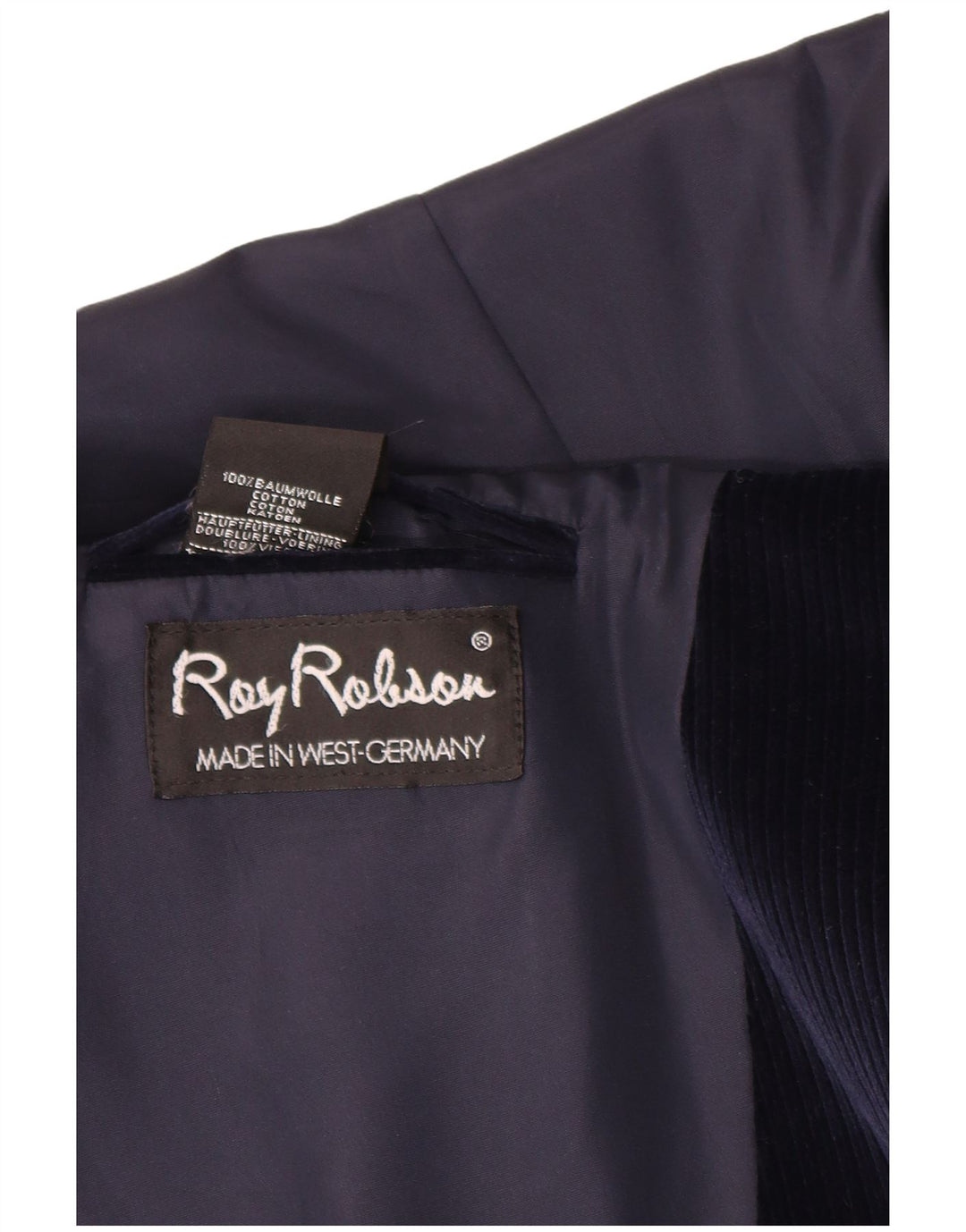 Roy Robson Giacca da uomo in velluto a coste a 2 bottoni UK 38 Medio Blu Navy