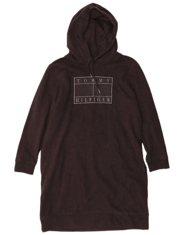 Abito con cappuccio grafico a maniche lunghe da donna Tommy Hilfiger UK 18 XL Nero