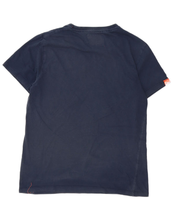 T-shirt da uomo Superdry Top Large in cotone blu navy