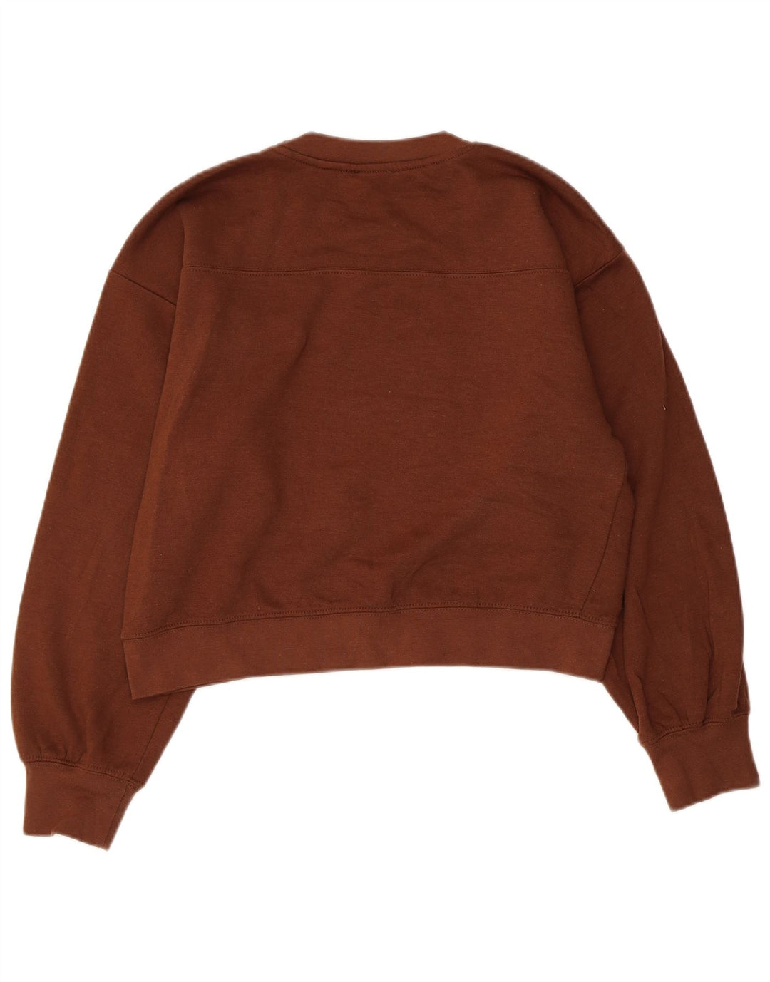 Felpa Crop Oversize Da Donna ZARA Maglione UK 10 Small Marrone