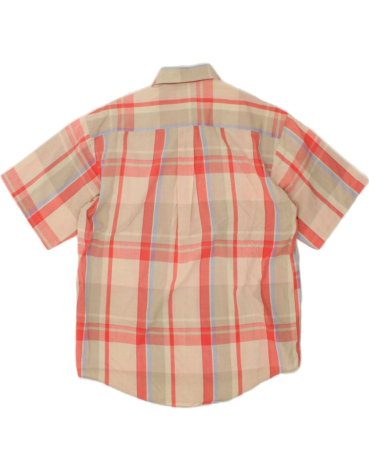 LONDON FOG Mens Short Sleeve Shirt Medium Red Check Cotton Vintage London Fog and Second-Hand London Fog from Messina Hembry 
