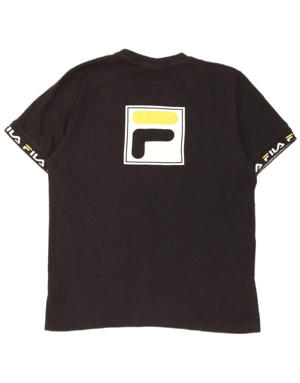 T-shirt grafica da uomo Fila Top in cotone nero medio