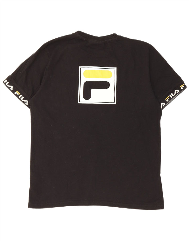T-shirt grafica da uomo Fila Top in cotone nero medio