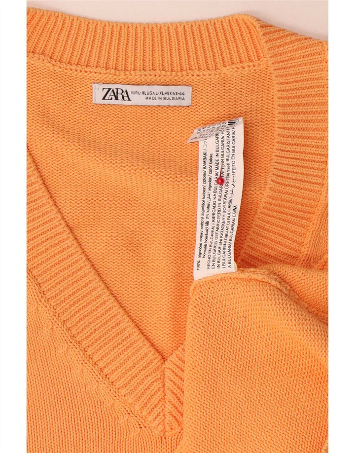 Canottiera da uomo Zara Canotta XL in cotone arancione