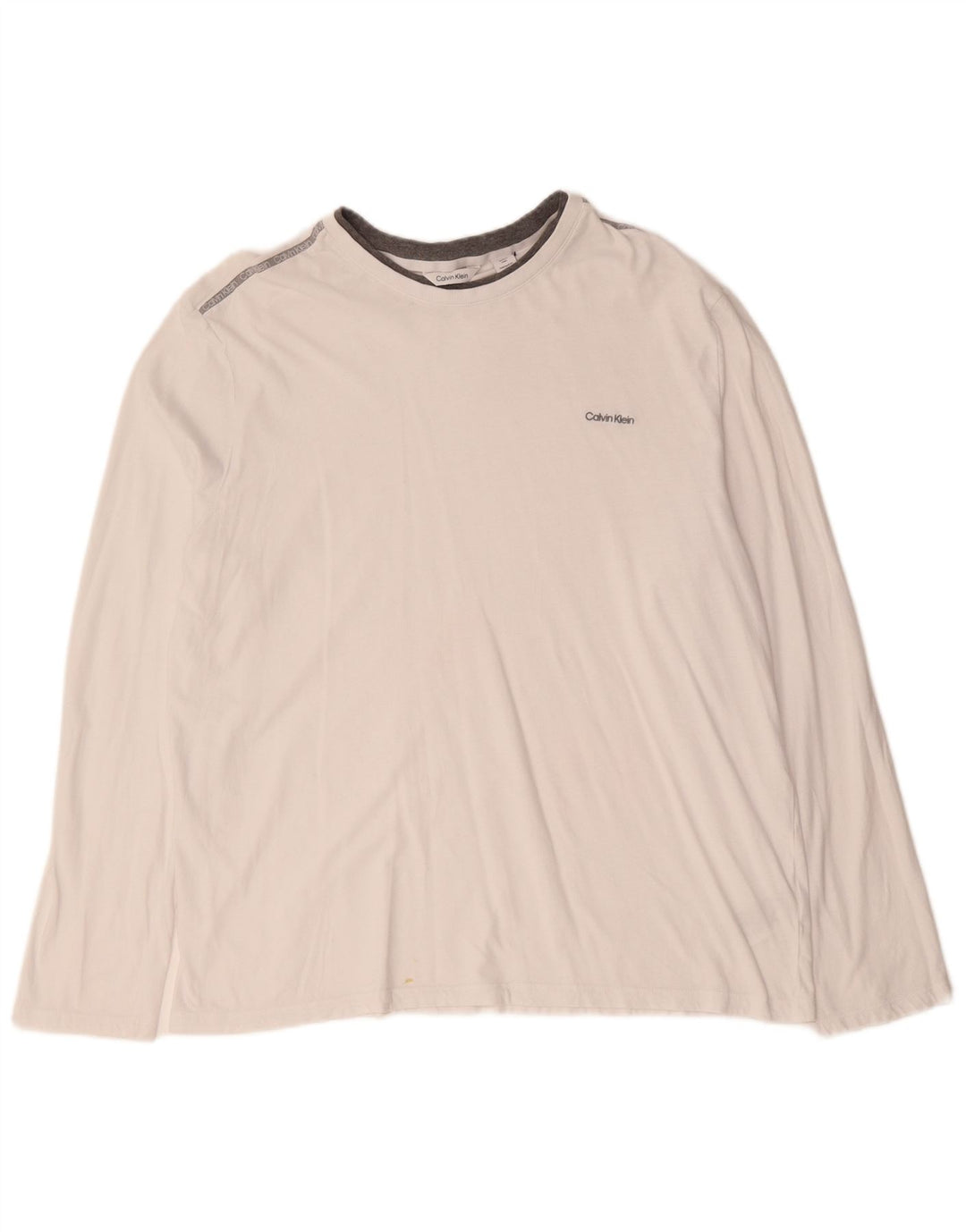 CALVIN KLEIN Top da uomo manica lunga XL cotone bianco