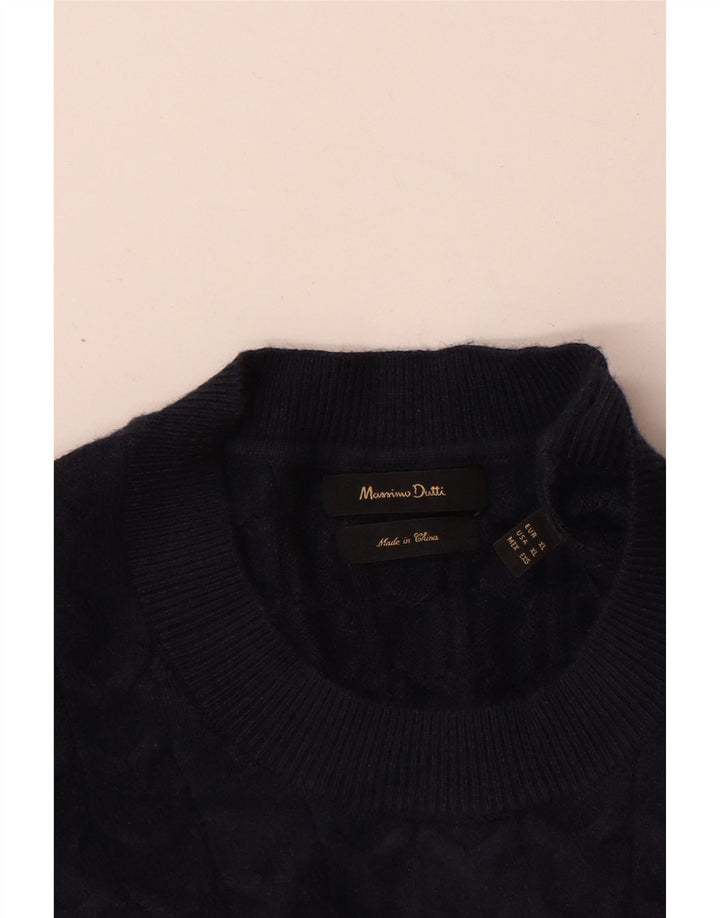 Massimo Dutti Maglione da uomo girocollo in viscosa XL blu navy