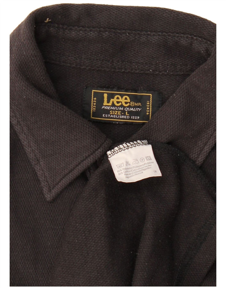 Camicia da uomo LEE Large nera in poliestere