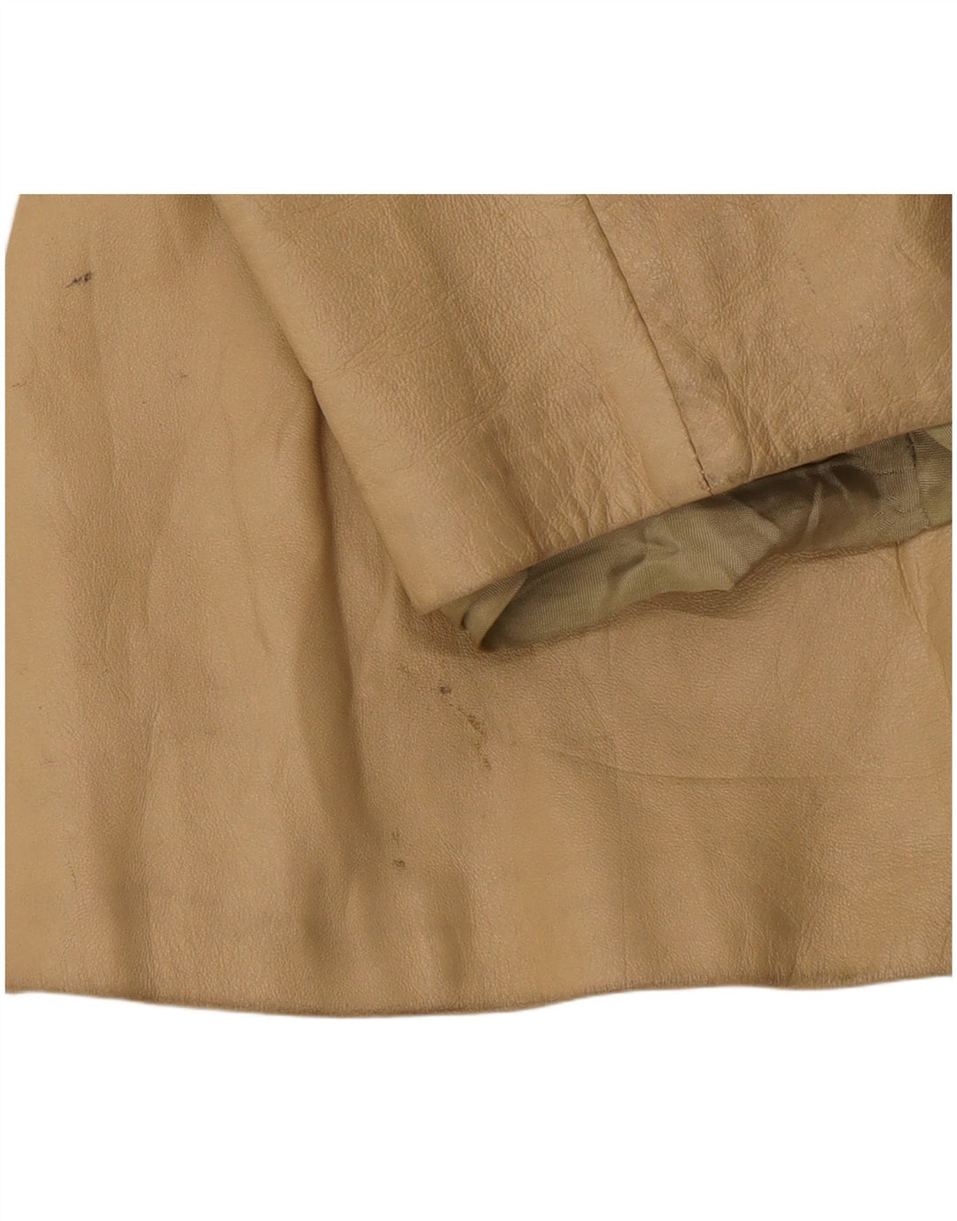 Giacca in pelle vintage da donna IT 46 grande beige