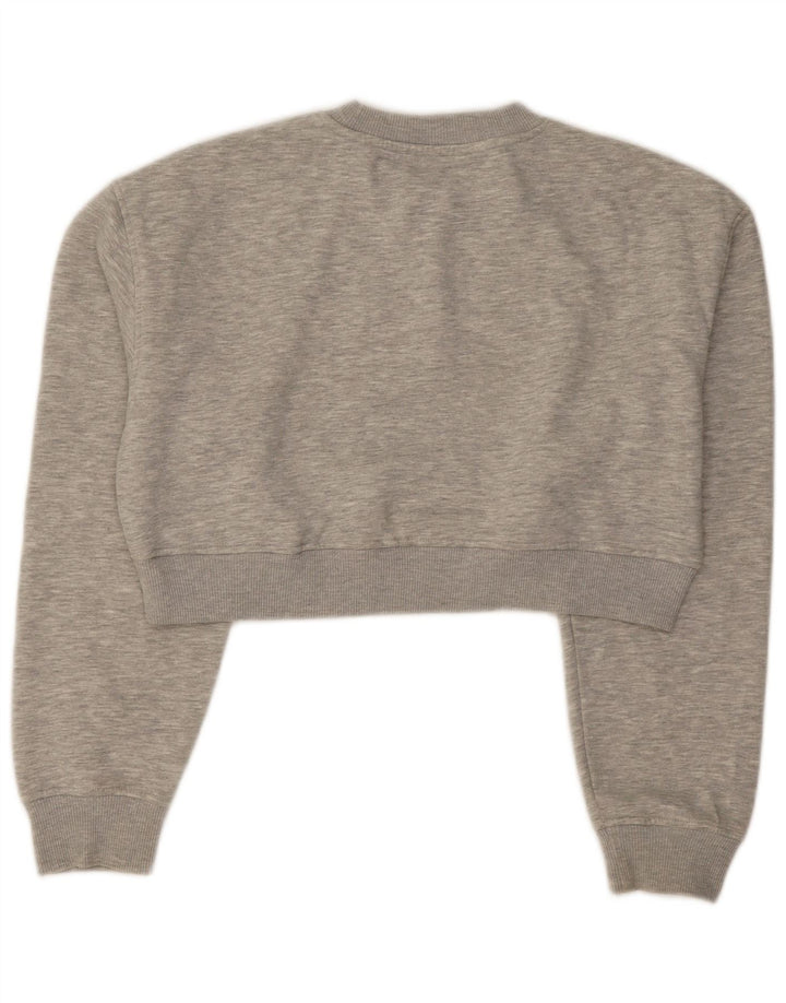 Felpa corta oversize da donna Zara UK 10 piccola grigia screziata