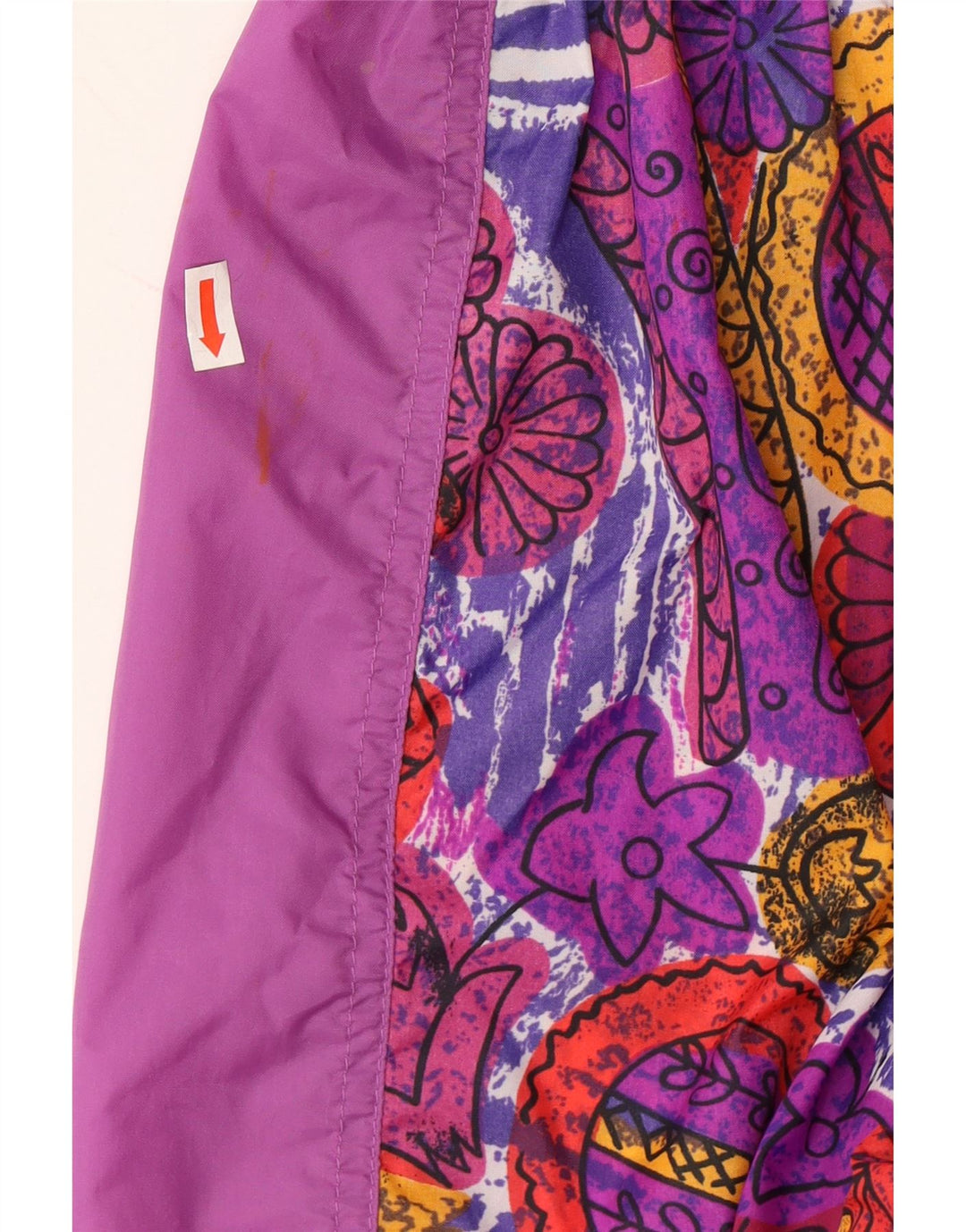 ALEX Mens Rain Jacket UK 38 Medium Purple Floral Polyamide Vintage ALEX and Second-Hand ALEX from Messina Hembry 