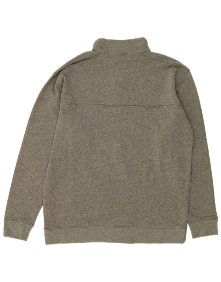 Felpa Columbia da uomo con zip e collo, grande, in cotone grigio
