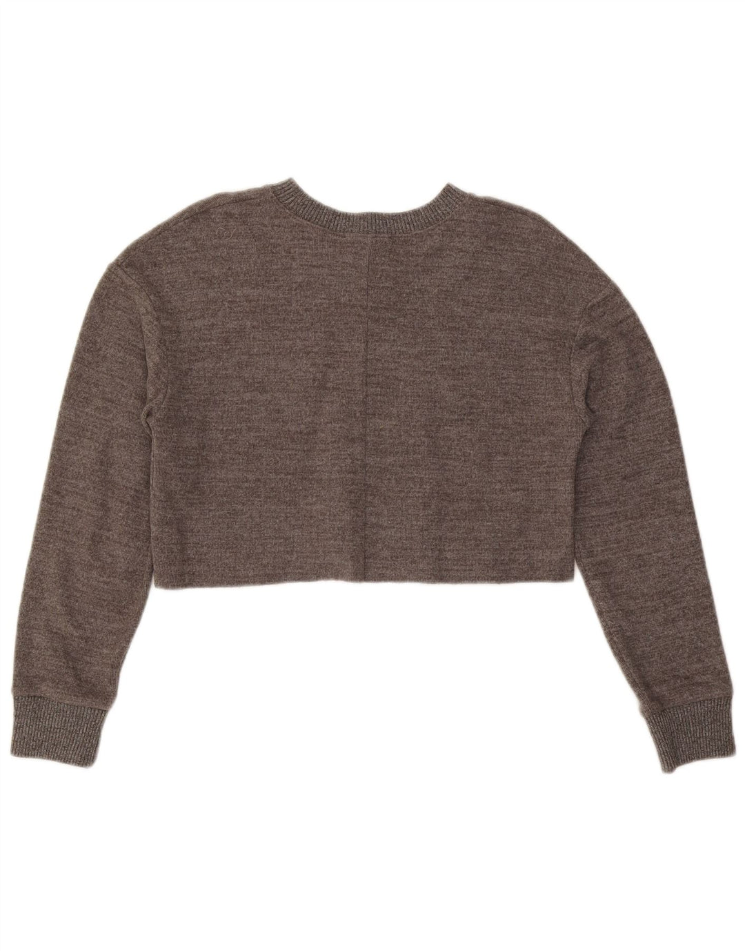 Top corto da donna Zara a maniche lunghe UK 10 piccolo grigio screziato