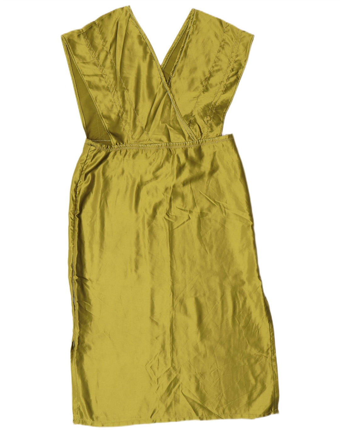 Abito grembiule da donna vintage UK 14 grande verde