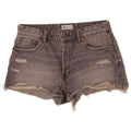 Pantaloncini in denim invecchiato da donna Zara EU 42 Large W32 cotone grigio