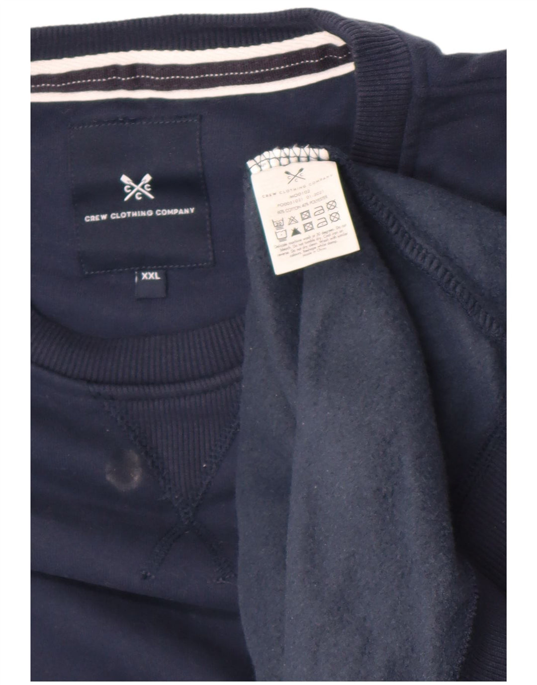 Crew Clothing Mens Sweatshirt Jumper 2XL Navy Blue Cotton