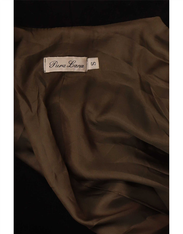 Cappotto oversize da donna vintage UK 10 piccolo in lana vergine nera