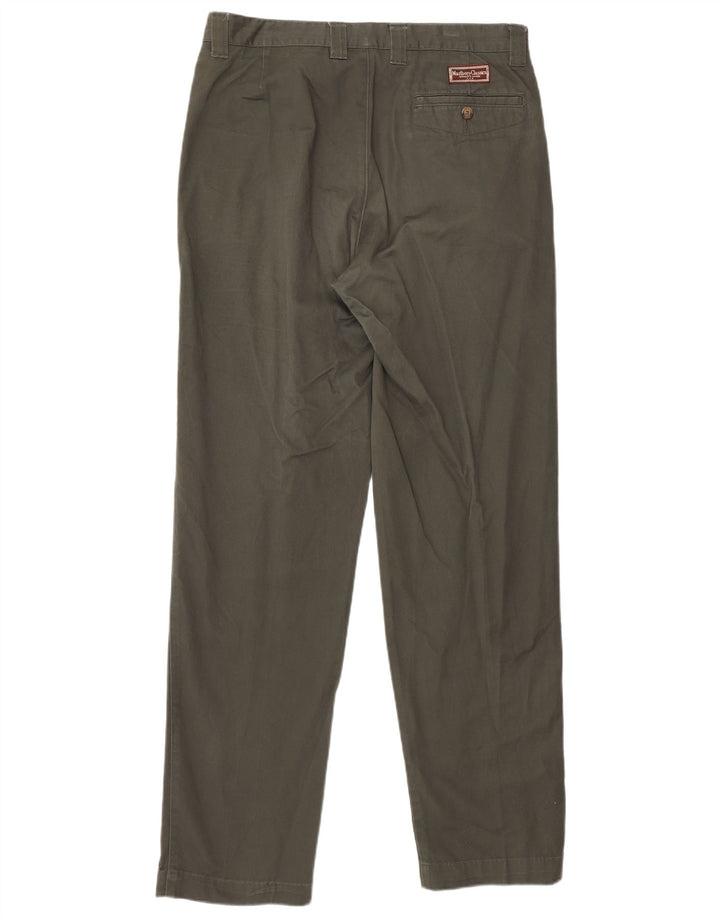 MARLBORO CLASSICS Pantaloni chino con pegging da uomo EU 50 Large W34 L34 Khaki