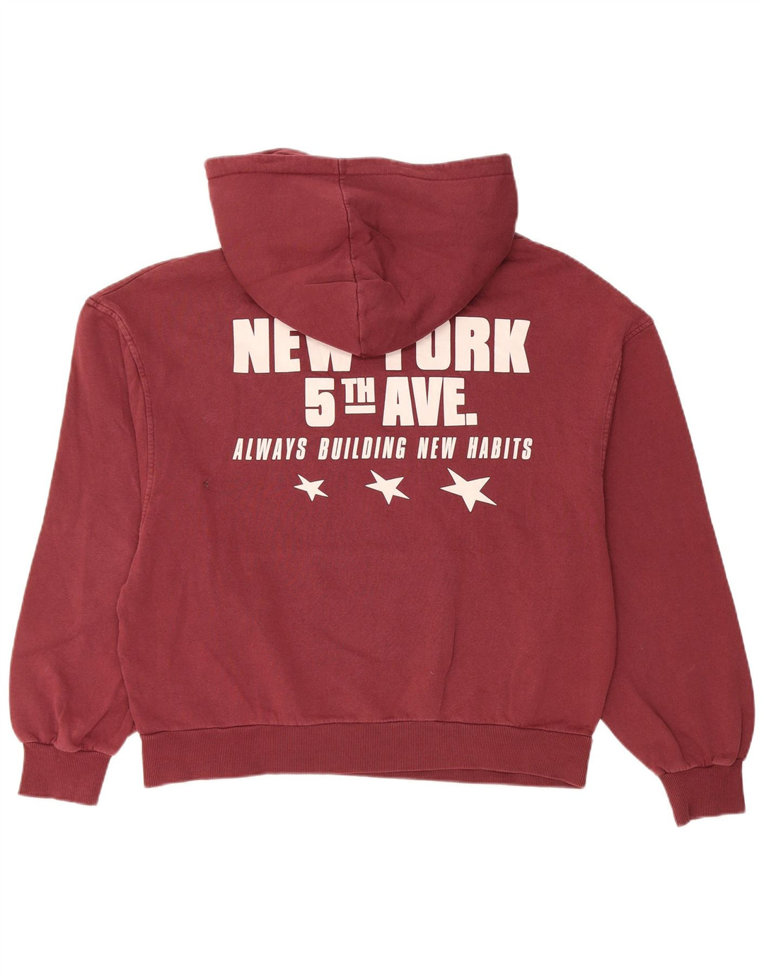 Maglione con cappuccio oversize grafico da donna Pull & Bear UK 14 Borgogna medio