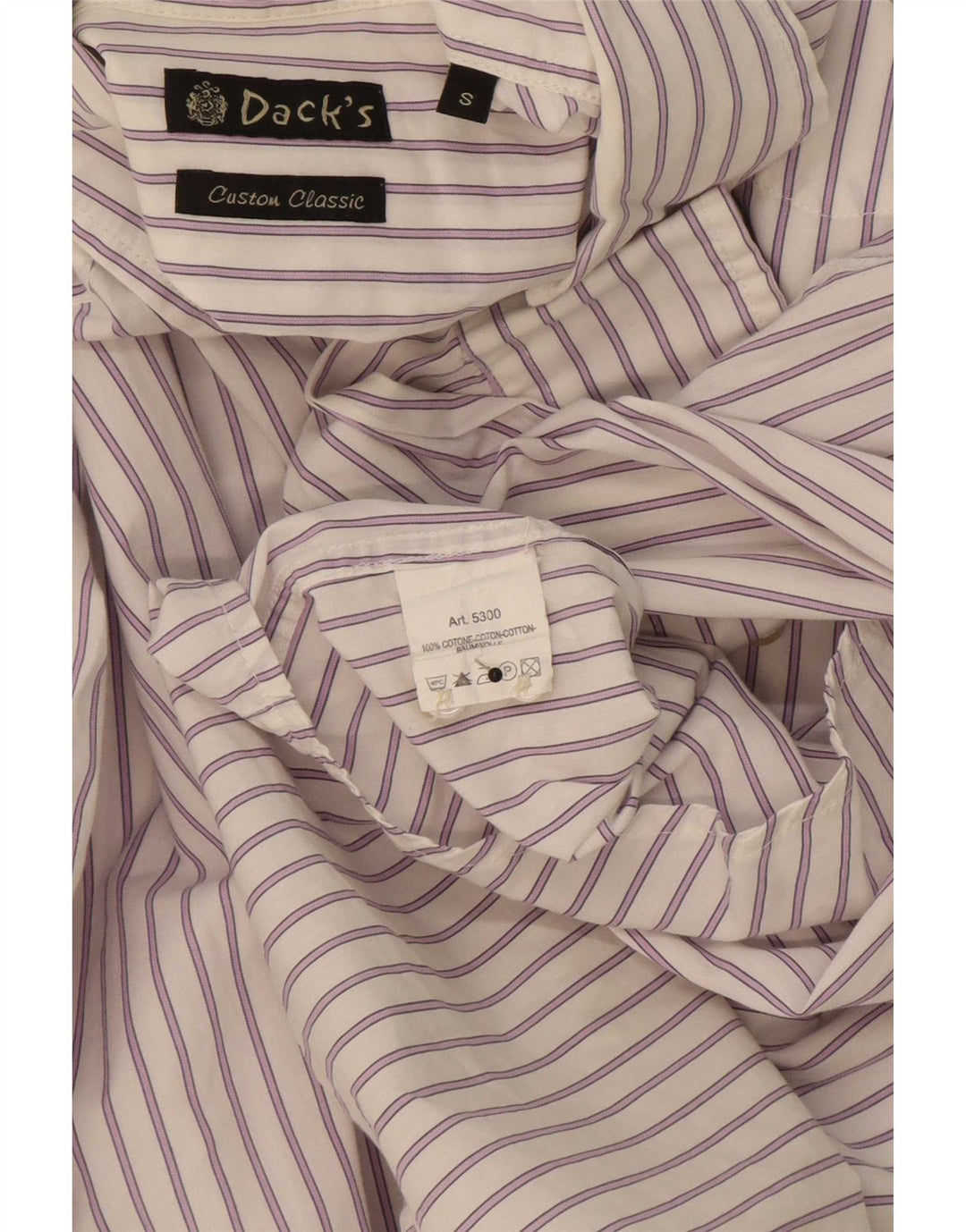 Camicia da uomo Dack's piccola in cotone a righe bianche