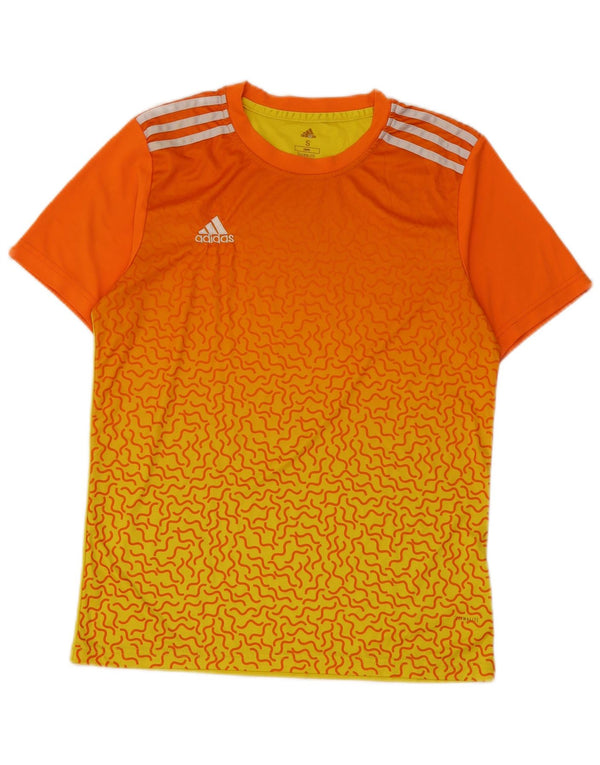 T-shirt Adidas Climalite da uomo Top Small Orange Colourblock