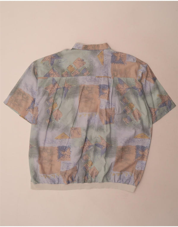 Canda Camicia pullover a maniche corte da uomo con motivo astratto 3XL multicolore