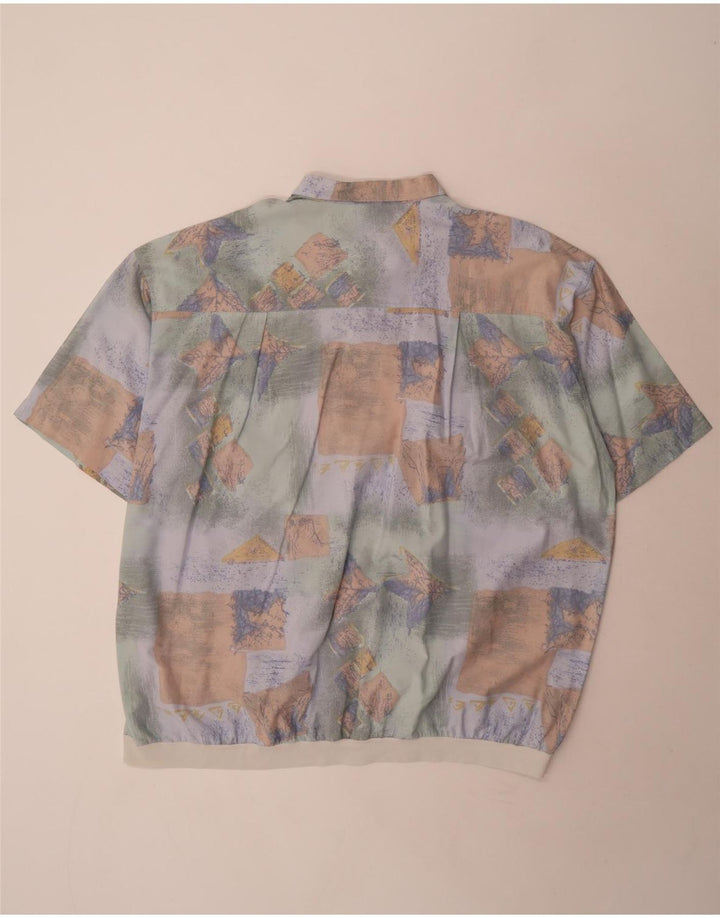 Canda Camicia pullover a maniche corte da uomo con motivo astratto 3XL multicolore