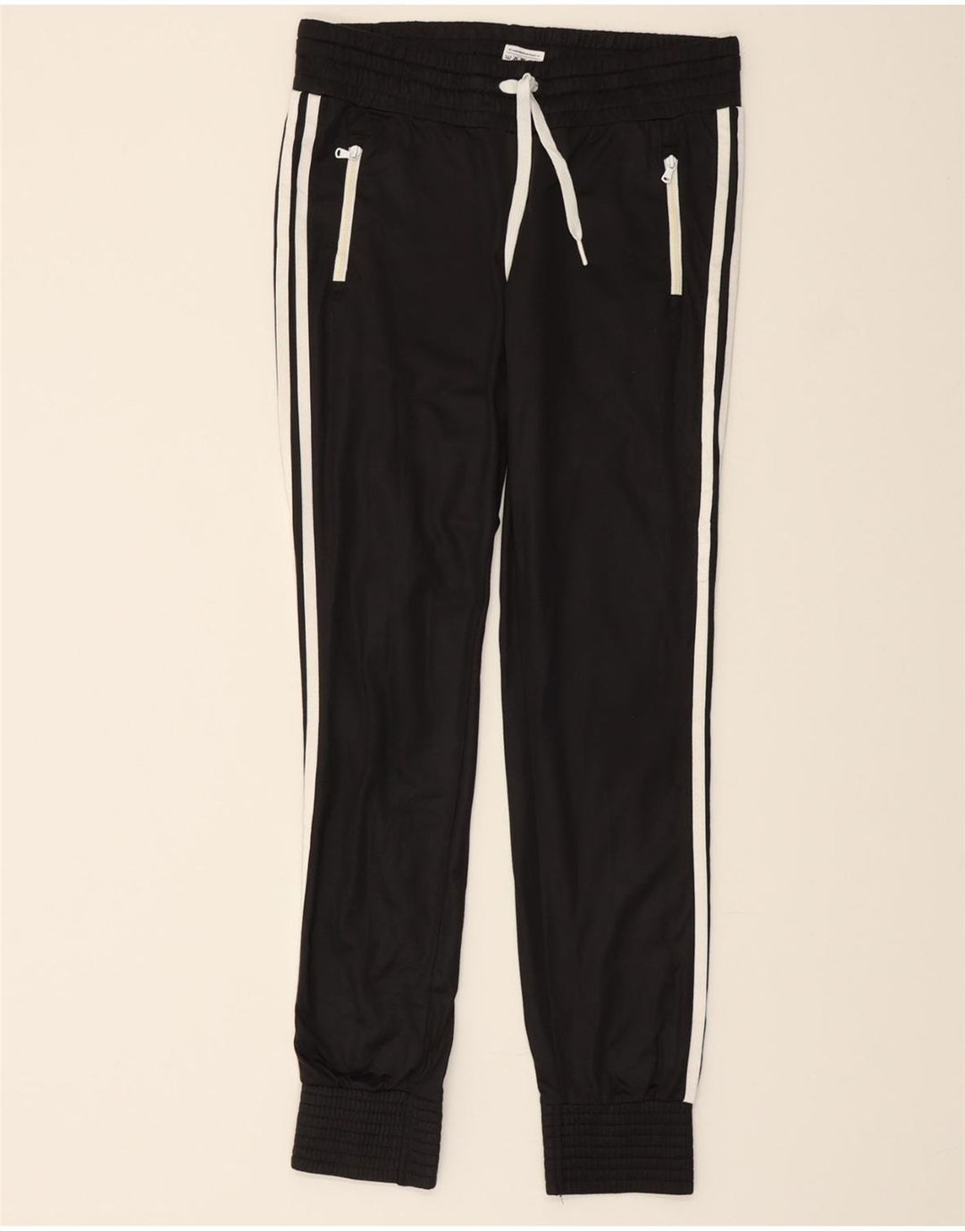 ADIDAS Womens Tracksuit Trousers Joggers UK 8/10 Small Black Polyester Vintage Adidas and Second-Hand Adidas from Messina Hembry 