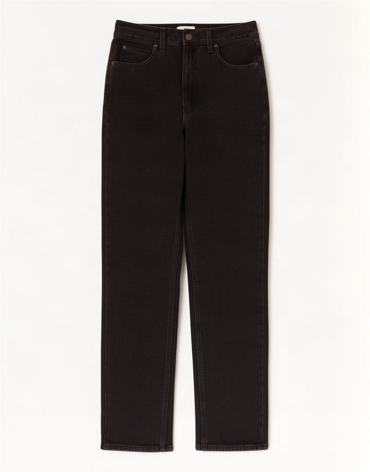 Jeans dritti a vita alta da donna Levi's W29 L31 cotone nero