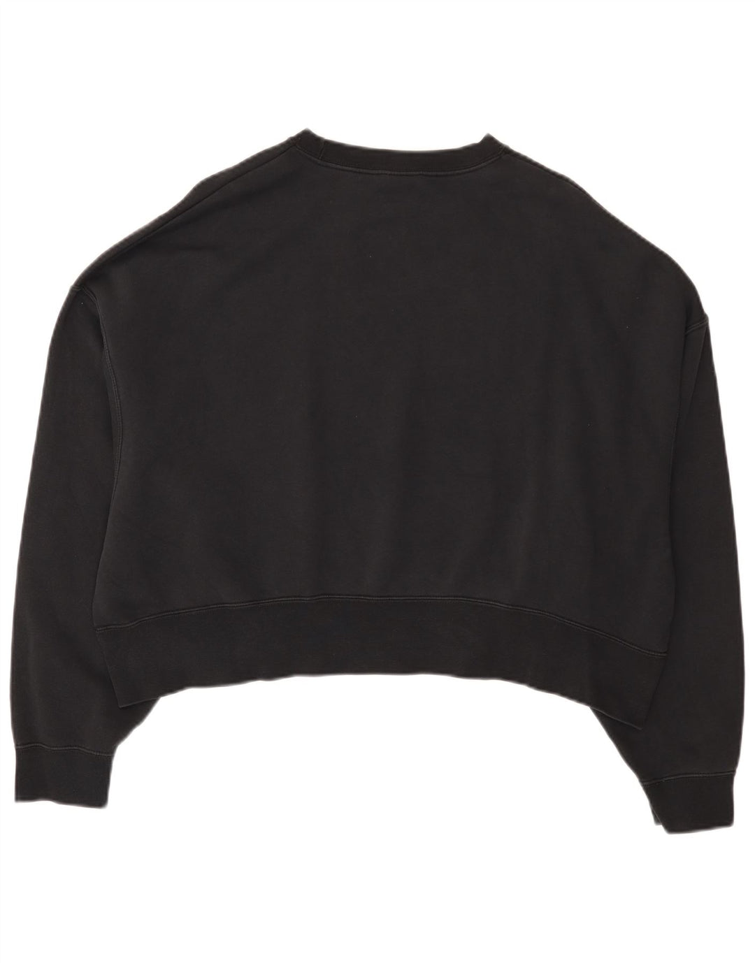Felpa corta oversize da donna Nike, maglione UK 14, cotone nero medio