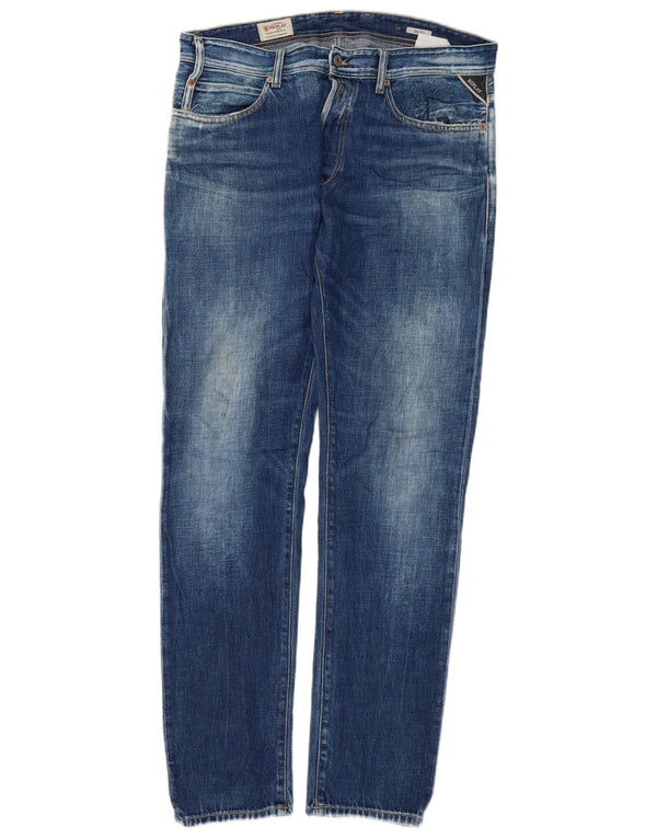 Jeans slim da uomo Replay W33 L32 cotone blu