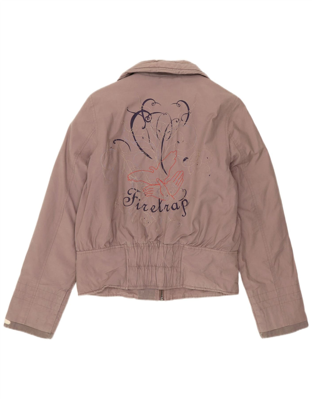 Giacca bomber da donna Firetrap UK 10 piccolo cotone grigio