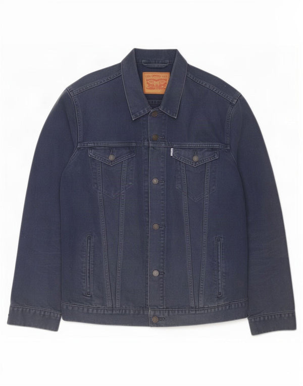 Giacca di jeans da uomo Levi's UK 42 XL Cotone blu navy
