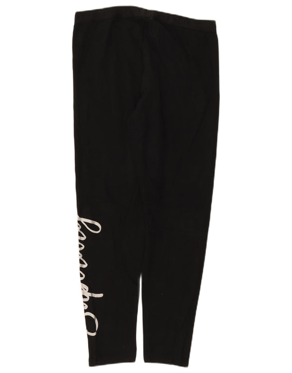 Leggings grafici crop da donna Superdry UK 14 grande cotone nero
