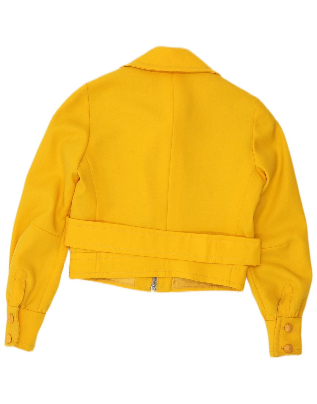 Giubbotto bomber corto da donna VINTAGE UK 8 piccolo giallo